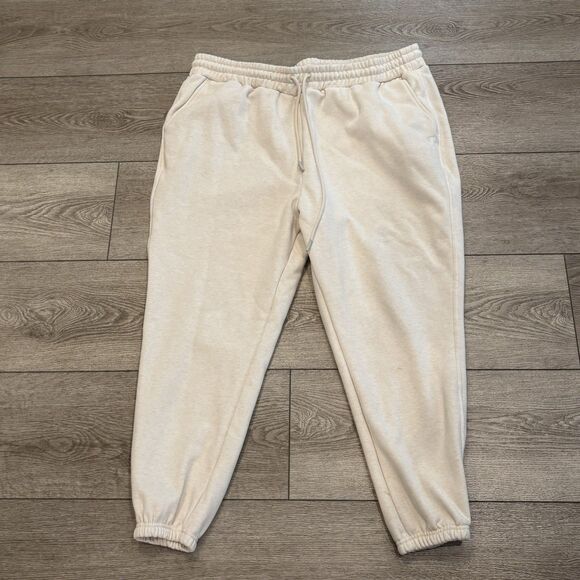 Fabletics Sweatpants Womens XXL 1X Joggers Athletic Elastic Waist Pull on Beige - Picture 1 of 6